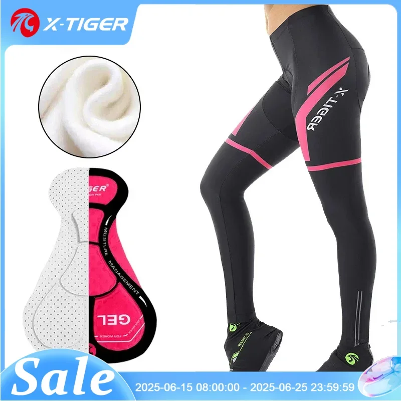 

X-Tiger Bicycle Pants Female Winter Thermal Mountain Bike Pants Coolmax 5D Gel Pad Women Cycling Bib Pants Ciclismo Pantalones