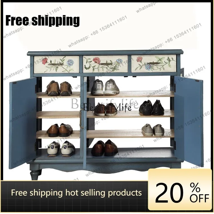 Factory Direct American Living Room Partition Wine Cabinet Shoe Cabinet European Partition Entrance Wine Cabinet