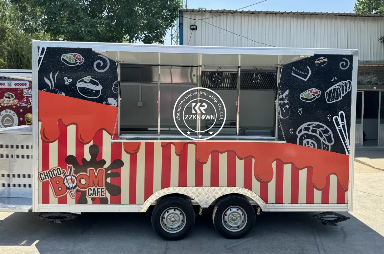 Custom Size Mobile Kitchen Fast Food Trailer Mobile Tacos Cart Coffee Carts Restaurant Concession Food Truck