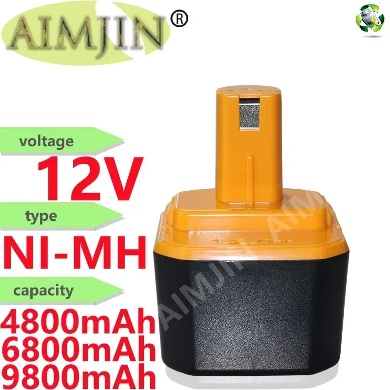 4800mAh 6800mAh 9800mAh for Ryobi 12V Power tool Battery Replacement B-8286 BPT1025 RY-1204 1400143 1400652 1400670 440000