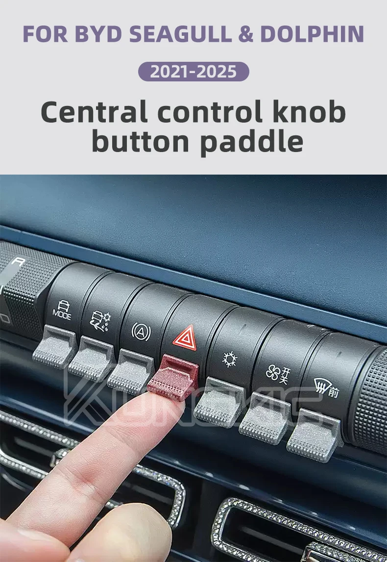 Für BYD Dolphin Seagull Auto Center Control Navigation GPS Taste Knopf Dekoration Abdeckung für Dolphin Mini 2021-2025 Zubehör – Detail 1