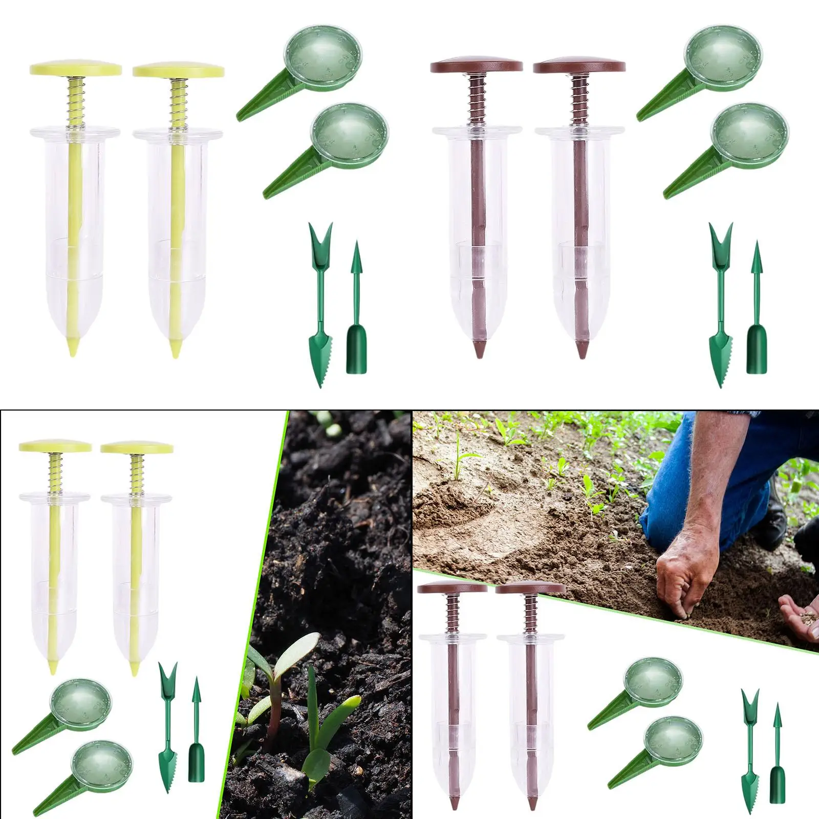 3x Mini Sowing Seed Dispenser Seed Sowing Garden Tool Press Out Easy And Fast Handheld Seed Spreader Flower Plant Seed Sower view 4