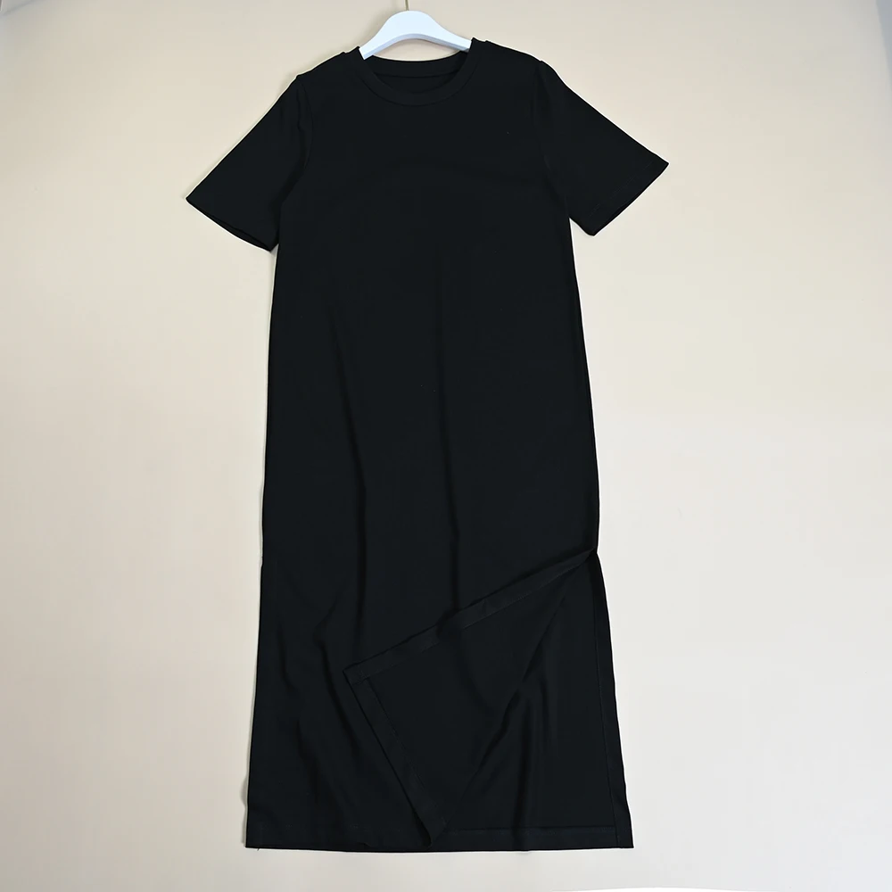 T-shirt mi-long en coton, nouvelle Version Stand, ort Sve, rayé Dr Commute, taille ample, jupe trapèze, été