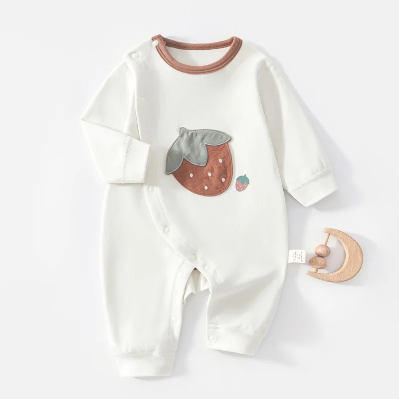 2026 Spring Autumn Baby Girl Romper Mushroom Embroidery Soft Children Home wear Long Sleeve Newborn Boys Jumpsuit