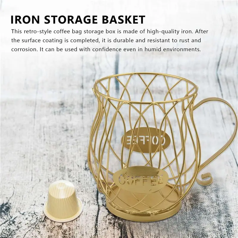 Coffee Capsule Pod Storage Basket,Countertop Kitchen Storage Holder For Tassimo,Nespresso,Dolce-Gusto-B51B