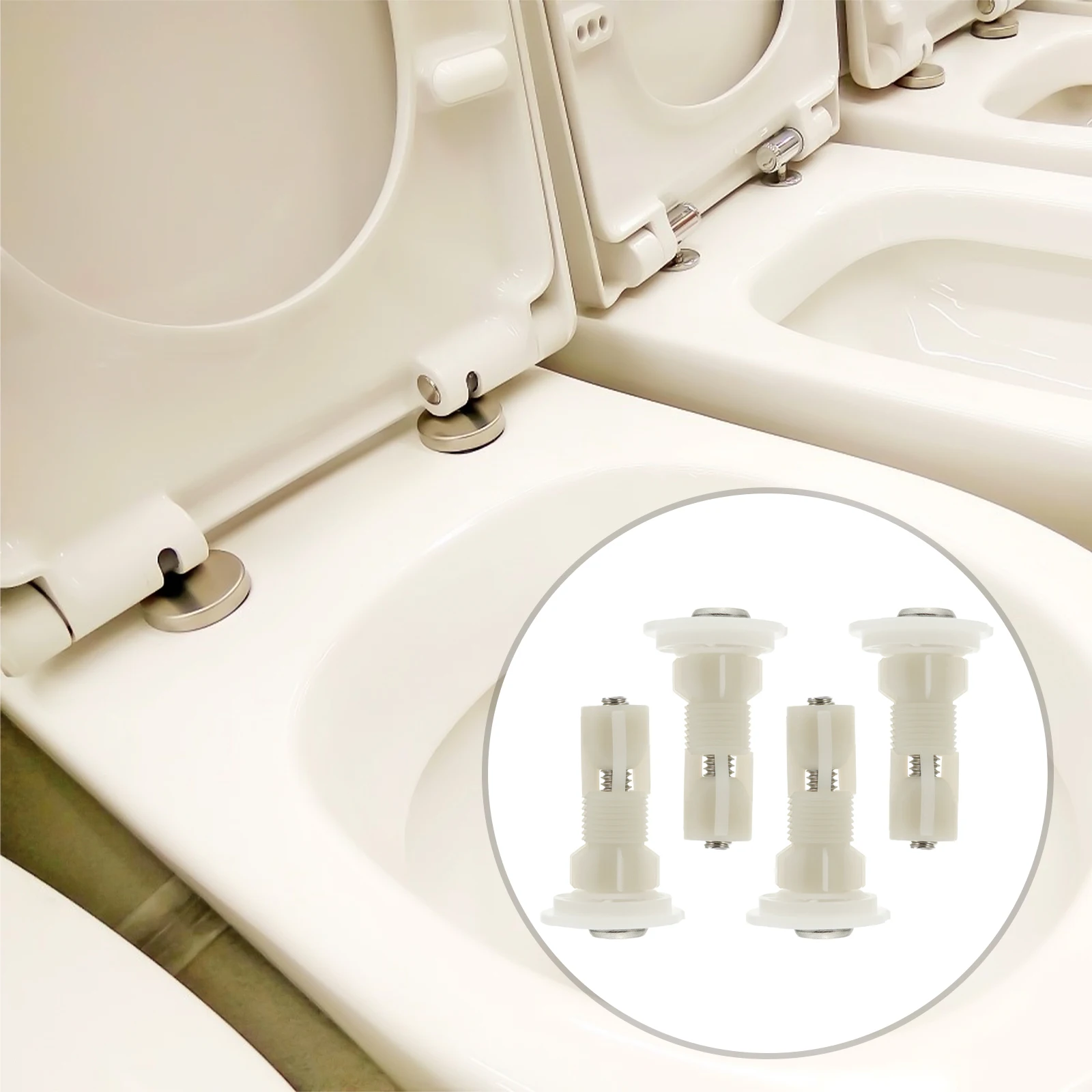 

2 Sets Toilet Cover Screws Nylon Expansion Parts Fits Most St Toilet Lid Hinges Fixing Hardware Durability Practical Long