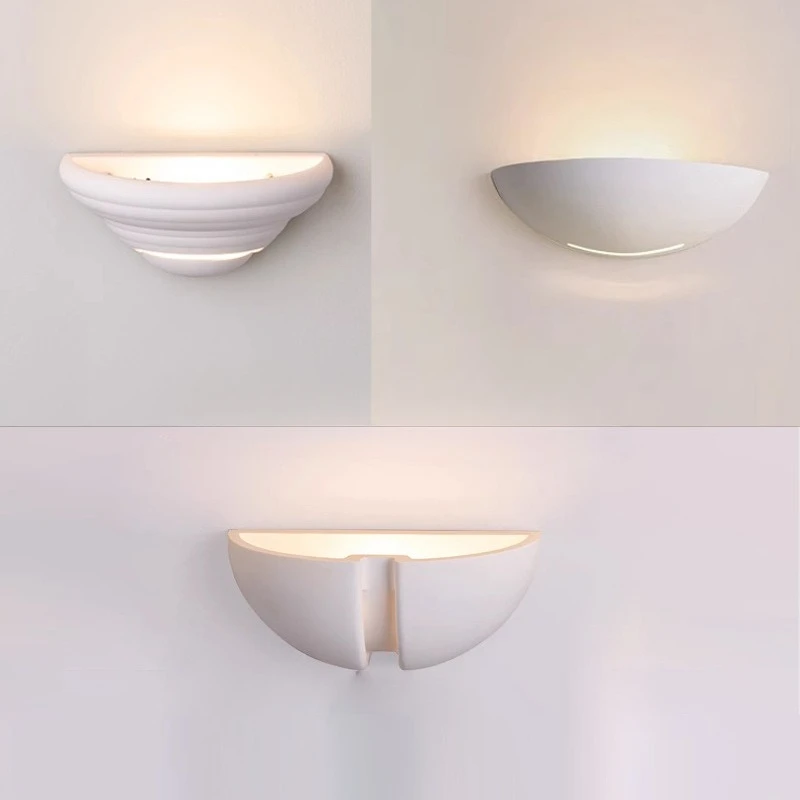

Скандинавский белый гипсовый светодиодный настенный светильник: минималистичный декор для спальни, изголовья кровати, прихожей, коридора, гостиной, фоновое освещение
