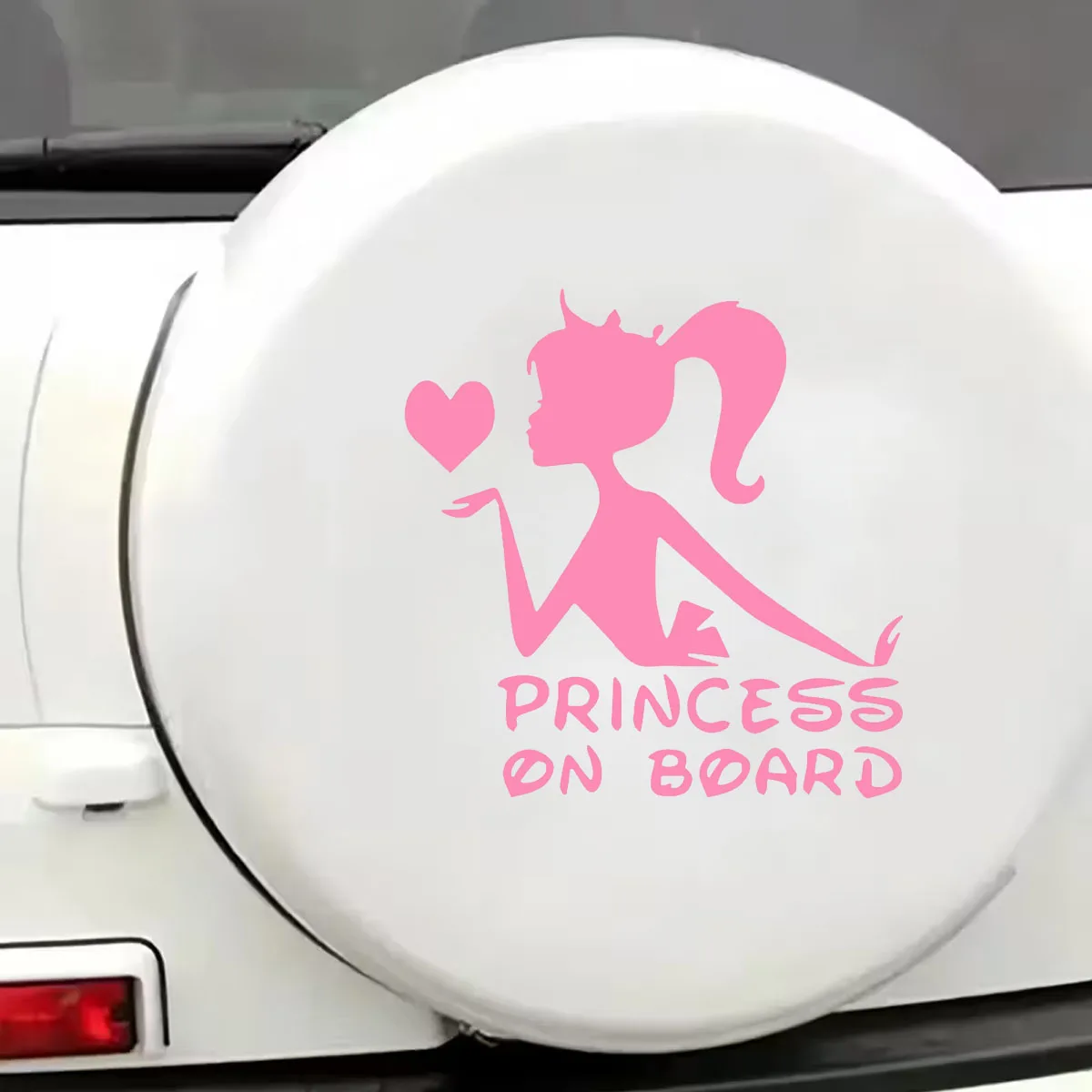 Girl Princess in Car, Vehicle Window Decoration Decals, Vinyl, Car/Truck Window Stickers, Windshield Mirror Stickers