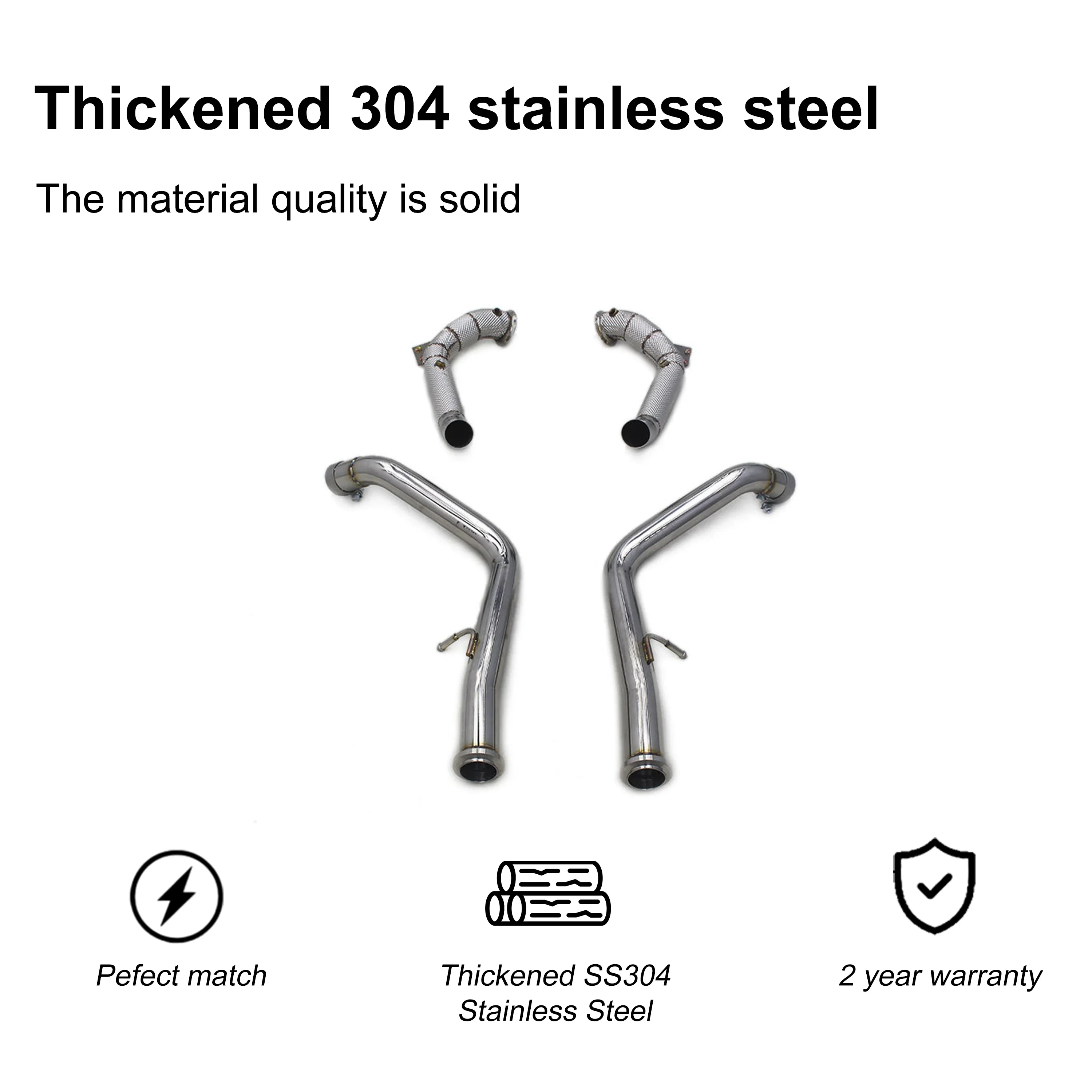 ACE Auto-Zubehör für Mercedes-Benz G63 W464 4.0T Auspuff-Downpipe mit Hitzeschild Hochwertige SUS304 Auspuffanlagen – Detail 6