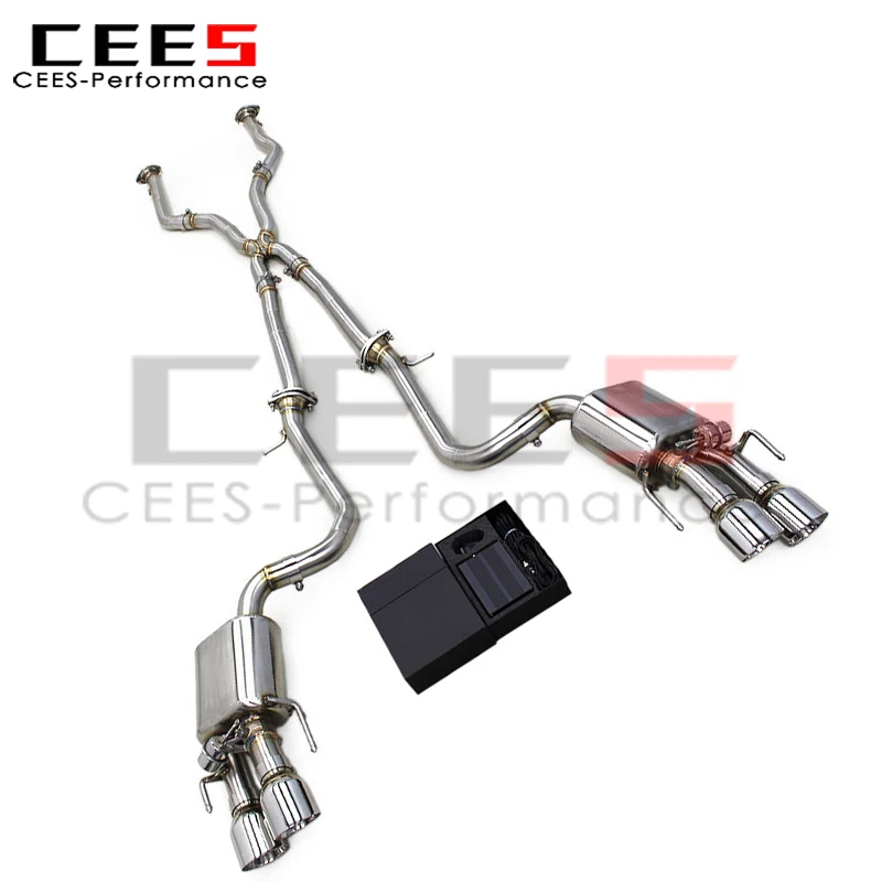 CEES Performance Catback Exhaust Pipes for Lexus RC350 3.5L 2014-2021 Stainless Steel Vacuum Valve Muffler X Mid Pipe