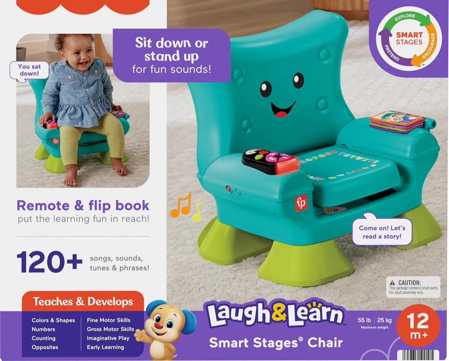 Toddler Learning Toy Laugh & Learn Smart Stages Chair with Music Lights & Activities for Infants Ages