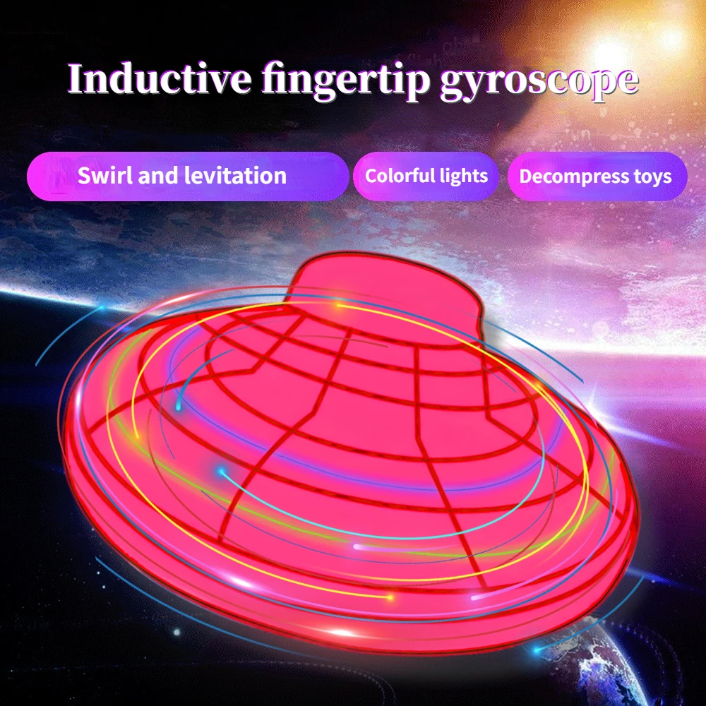 Magic Flying Helicopter Spinner Fingertip Upgrade Flight Gyro Fly orb Hover Ball Mini Dron Aircraft Toys LED Type Toy Kids Gifts