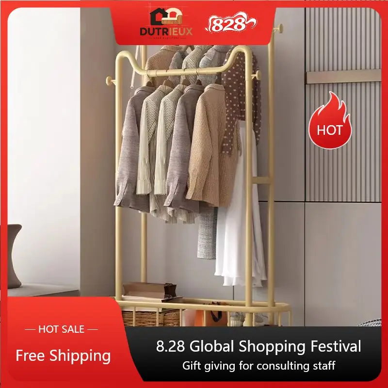 Gold Hooks Bedroom Clothes Rack Storage Simple Living Room Clothes Rack Hanger Nordic Design Colgadores De Ropa Furniture Home