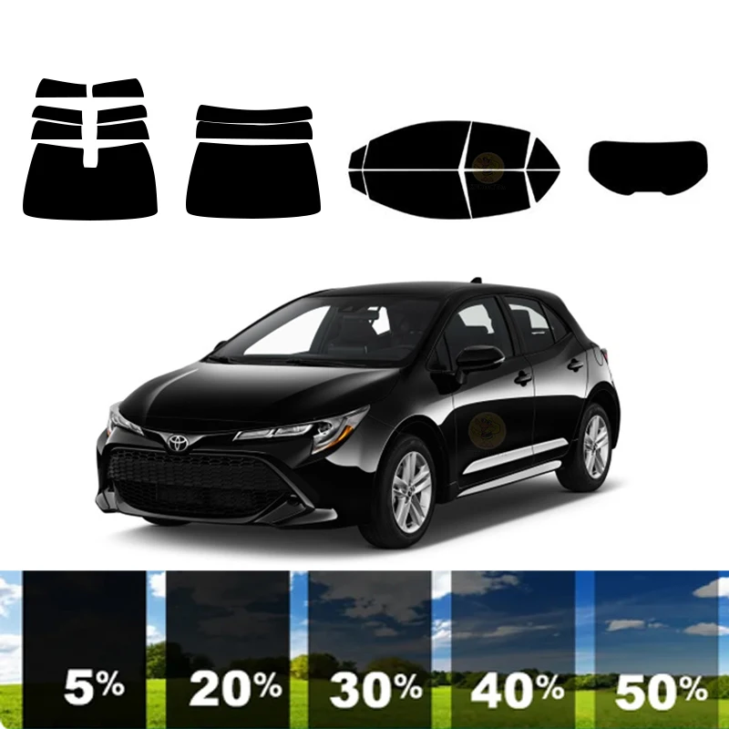 precut Removable Window Tint Film For Car 100% UVR 5%-70%VLT Heat Insulation Carbon ﻿For TOYOTA COROLLA 4 DR HATCH 2019-2023