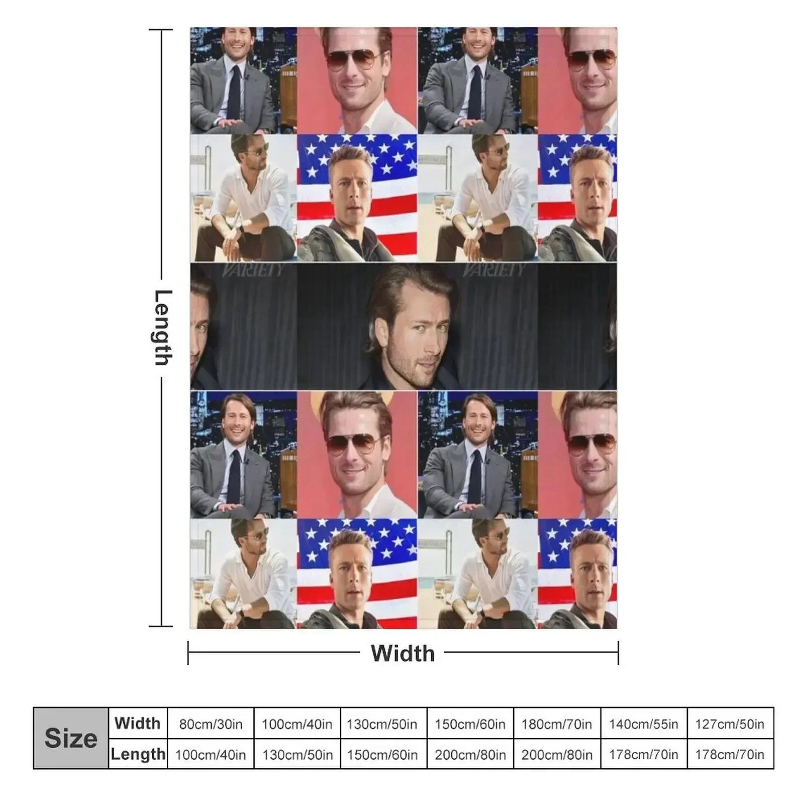 Glen Powell American actor Cool Photos Compilation Collage - 1 Throw Blanket Thins Decorative Beds cosplay anime Blankets