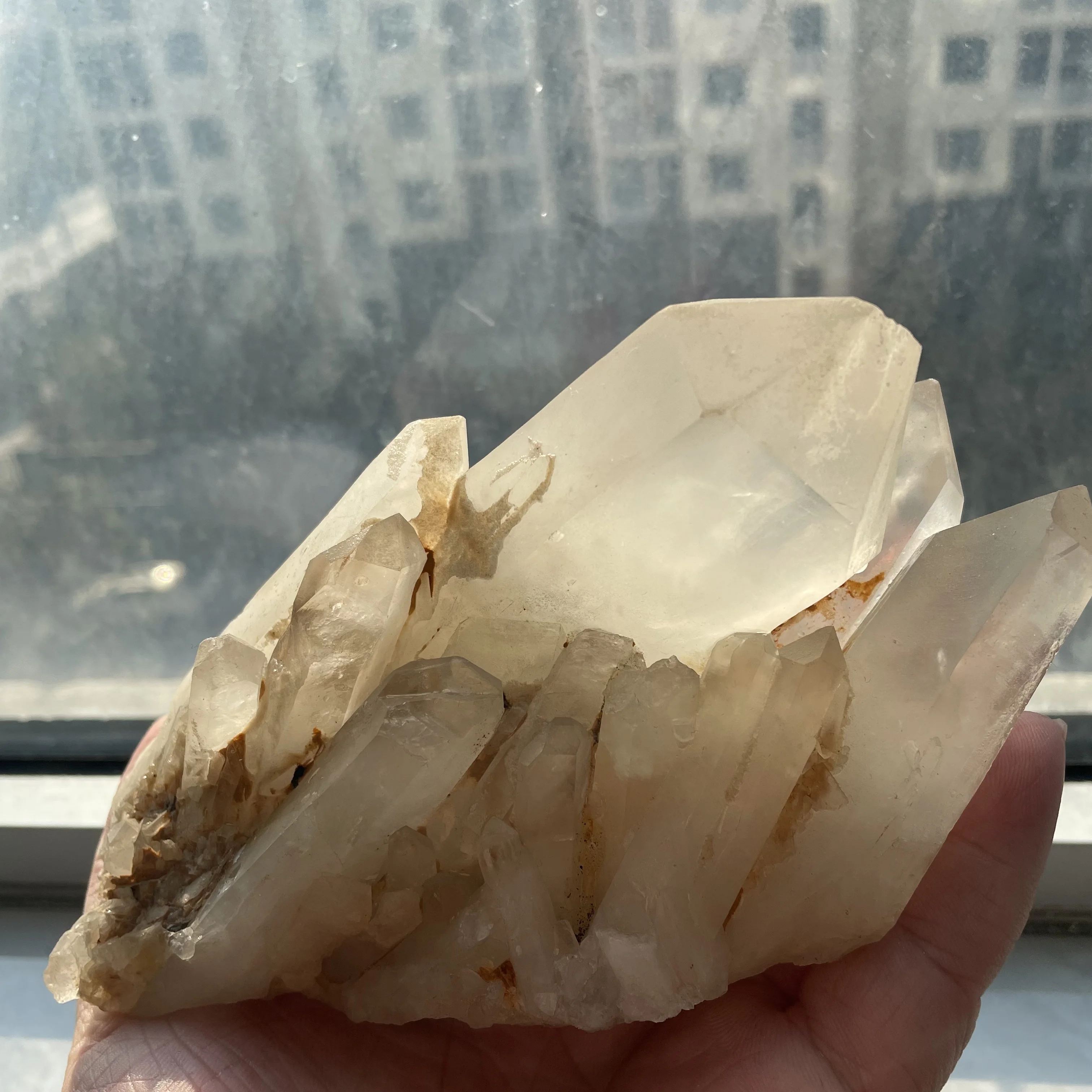 

930g 16cm Natural Himalayan Backbone Chakras Crystal Stone Clear Quartz Cluster Energy Healing Minerals Point Feng Shui