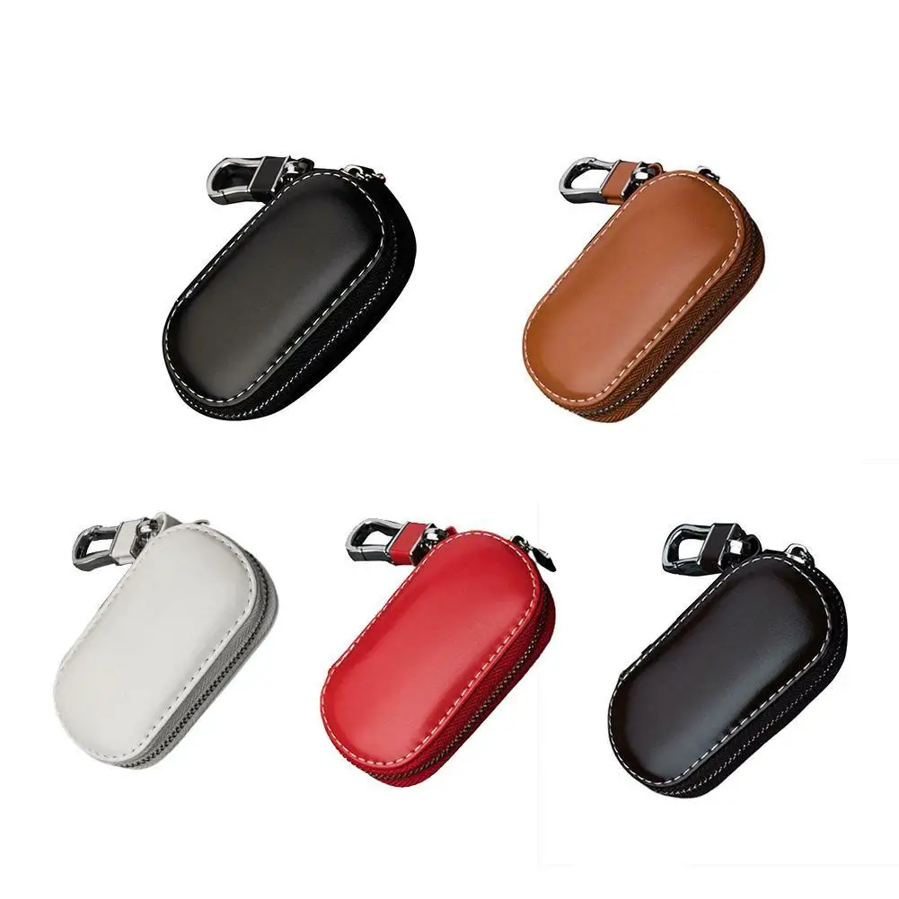 Car Key Case Pouch Bag Protective Sleeve Wallet Holder Chain Key Wallet Collector Pocket Key Organizer Leather Keychain