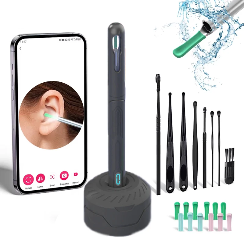

Ear Cleaner with camera Set Ear Sticks Otoscope USB C Charging Endoscope Wax Removal Tool Earpick MIni Camera Ear Cleaning Set