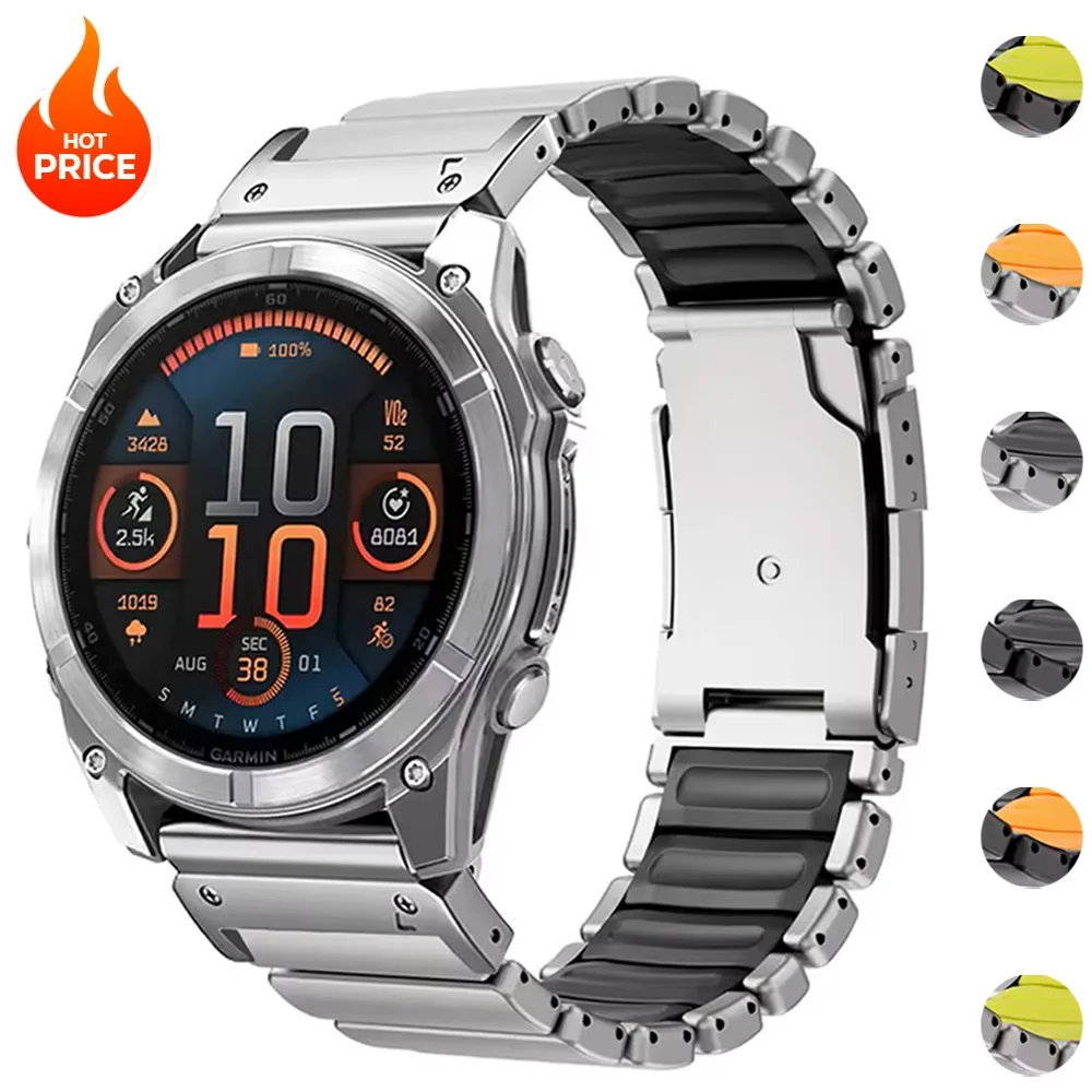 26mm Titanium Band for Garmin Watch Fenix 8 7X Pro Tactix 7 EPIX Pro 51mm Quick Fit Strap Enduro 3 2X Instinct 2X 50mm Bracelet
