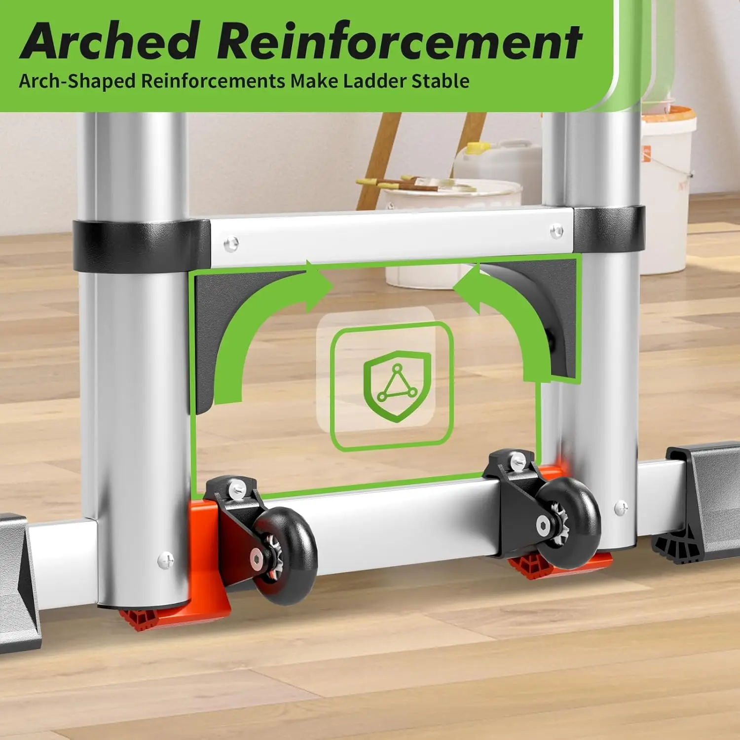 Telescoping Ladder A Frame 19Ft/9.5Ft Heavy Duty Aluminum Foldable Extension Ladders, Multi-Purpose Ladder For Home,