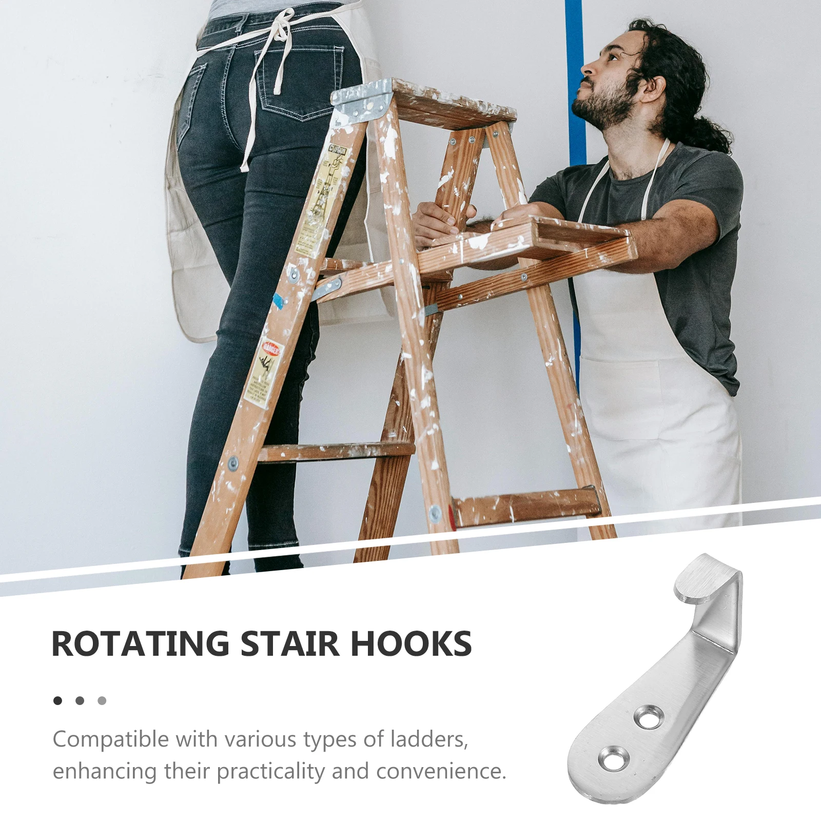 Ladder Hooks Stainless Steel Heavy Duty Garage Wall Ceiling Mount Rotating Bunk Bed Construction Tools Accessories Storage