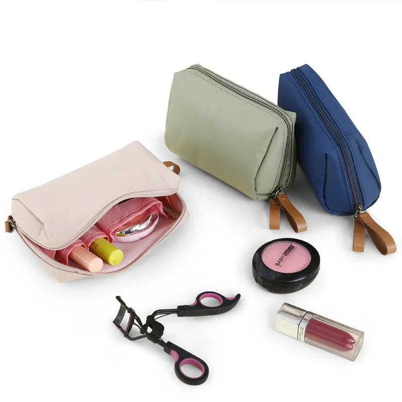 2025 Women Cute Cosmetic Bag Solid Color Korean Style Makeup Bag Toiletry Bag Mini Lipstick Bag Makeup Organizer Case Clutch Bag