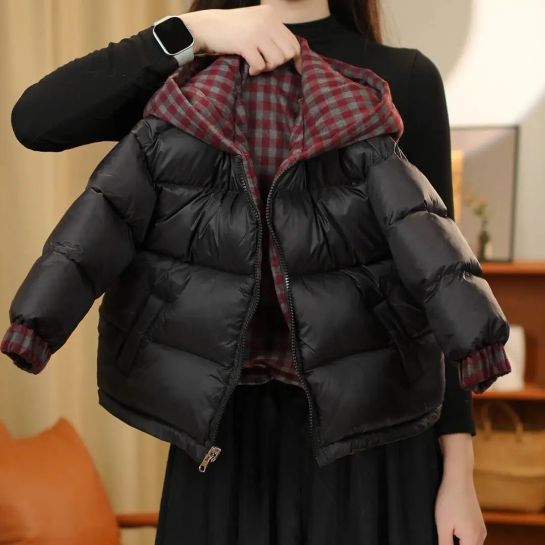 UNITIM Winter Children Girl Reversible Parka 2-14Yrs Teens Girl Thick Warm Outerwear Coat Loose Zipper Plus Velvet Winter Jacket