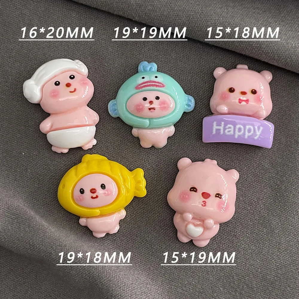 10Pcs Kawaii Loopy Series Flatback Resin Miniatures Cartoon Cute Beaver Crafts Phone Shell Patch DIY Hair Accessories Toy