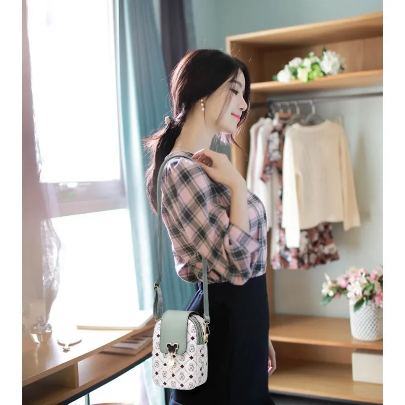 Women Mini Leather Shoulder Diagonal Bags Small Mobile Phone Bag Crossbody Girls Ladies Purse Handbag Wallets Card Holders