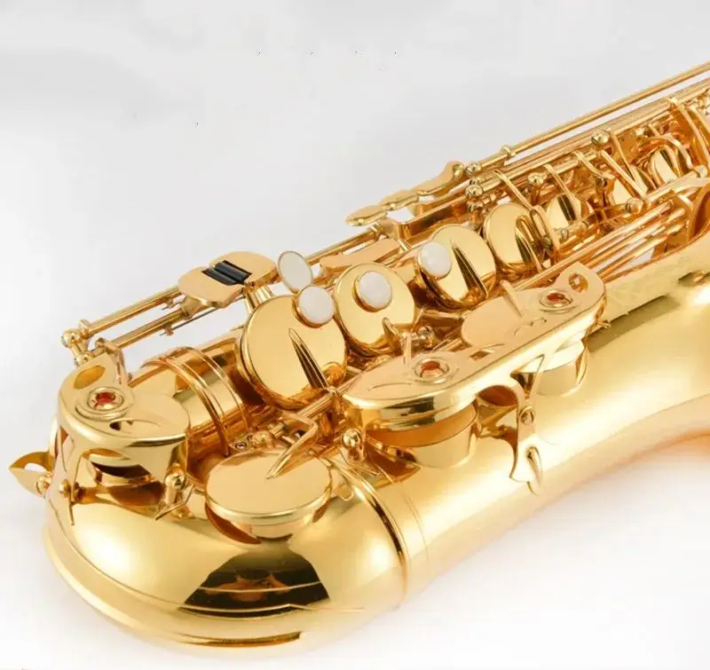 New High Quality Golden Alto saxophone E flat musical instruments played super professional grade Gift