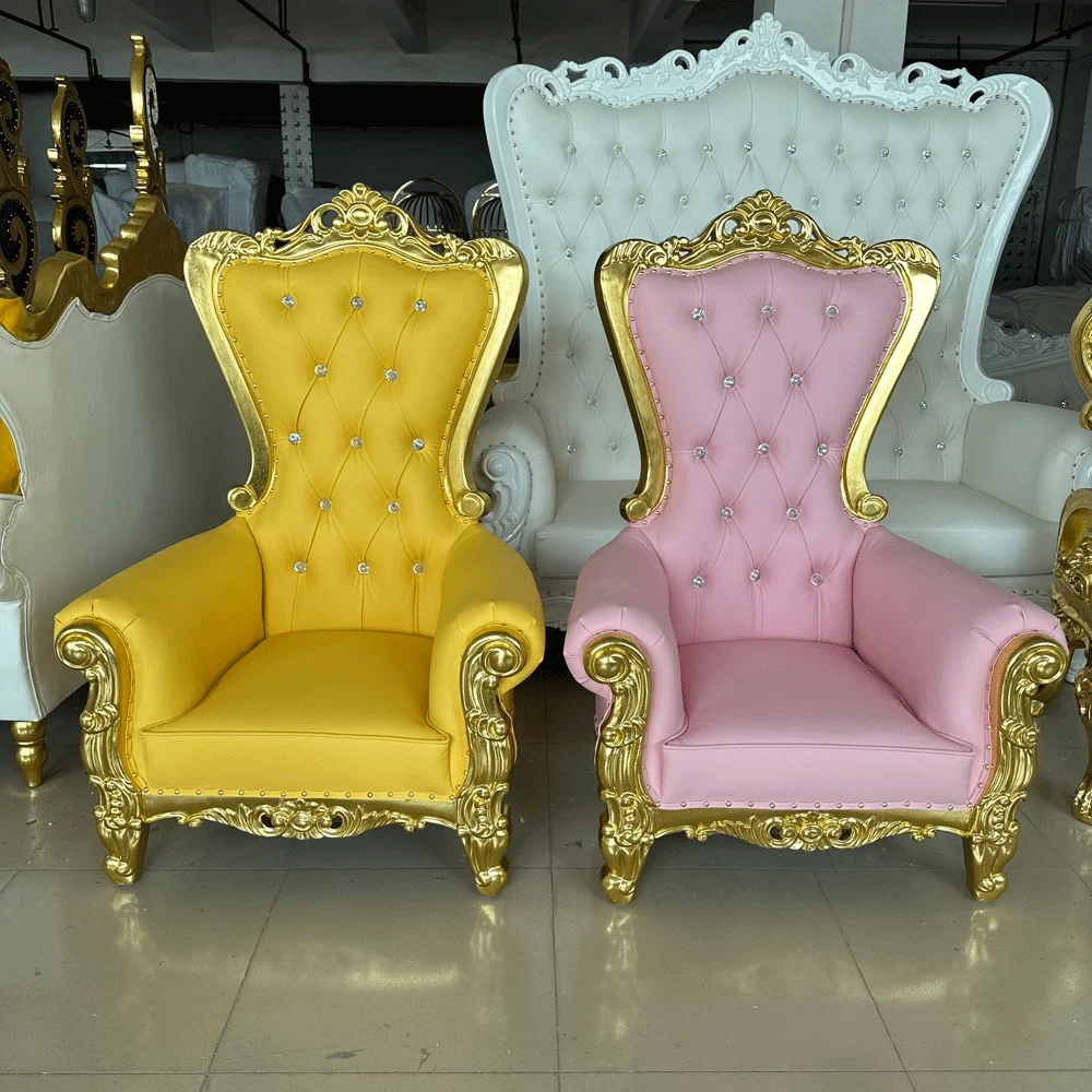 Hot Selling Luxury Cheap Hotel Wedding Throne Chair For Sale White Queen King Gold King And Queen Chairs