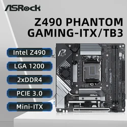 ASRock-Z490 itxマザーボード,i9-11900KF, 10900k,i7-11700K,10700f,i5-11600, 10400 cpu,ddr4,4666mhz,+ m.2,nvme,hdmi,mini itxをサポート