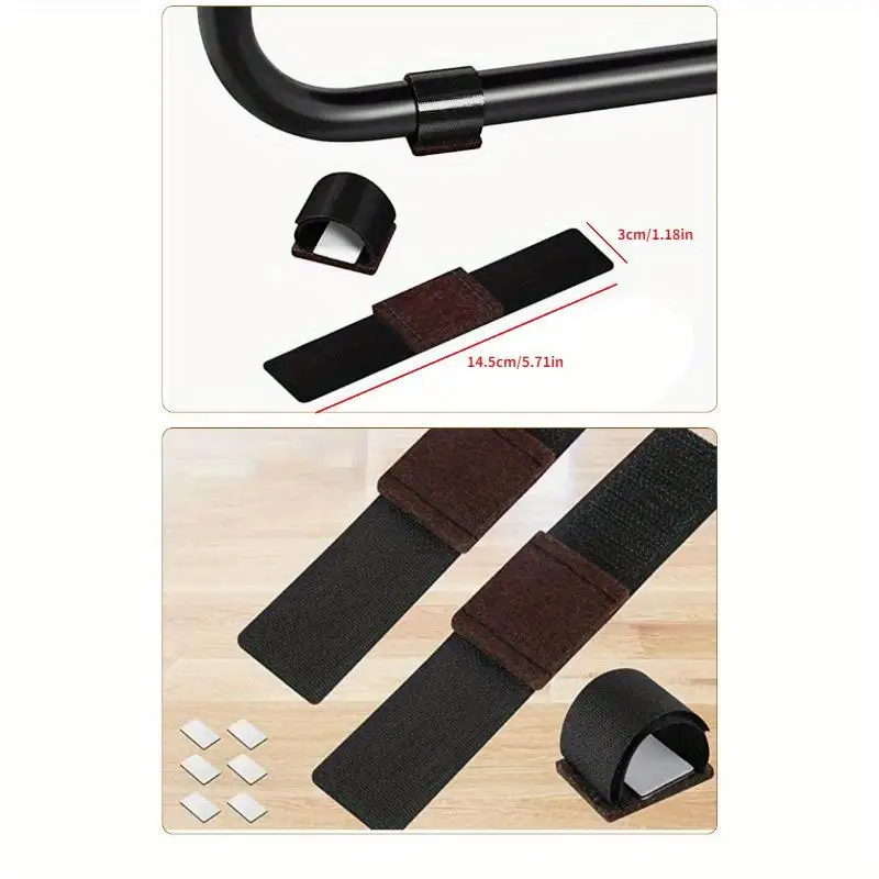 10Pcs Bow Shaped Chair Foot Pads Wear Resistant Noise Proof Protective Covers for Sled Side Seat Felt Fixing Strap