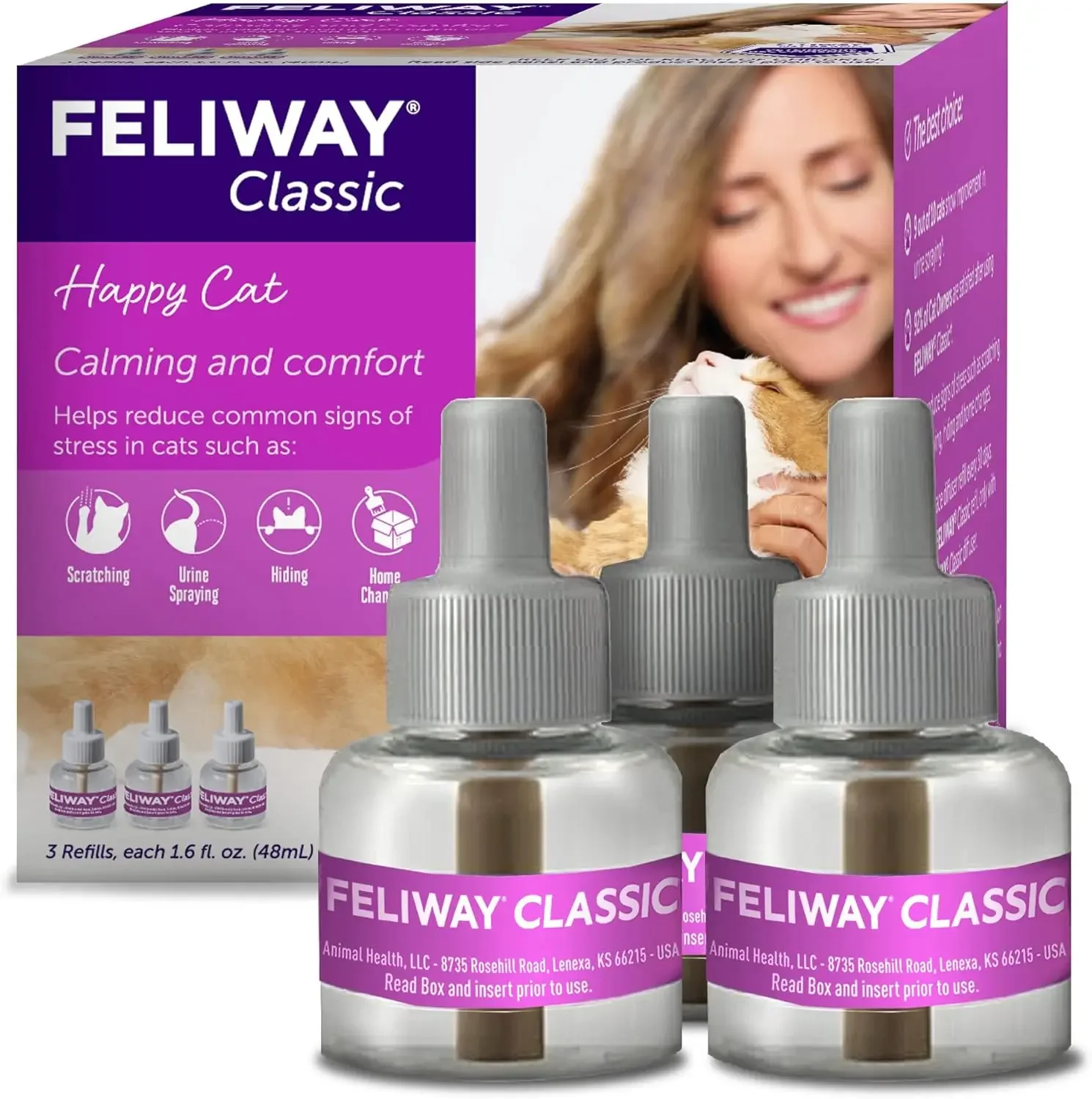 Classic Cat Calming Pheromone, 30 Day Refill - 3 Pack