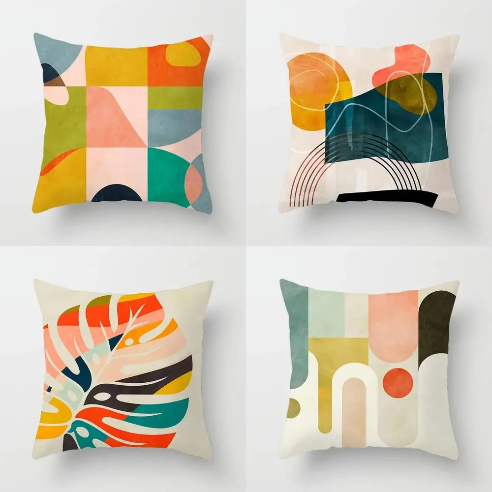 

Home Decor Geometric & Abstract Patterned Pillow Covers Pattern Cushion Cover Suitable For Sofa Bedroom Car Pillow Cover