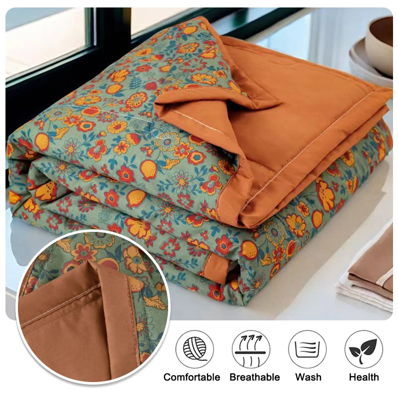 Cotton Summer Cool Quilt Double-sided Queen Smooth Ice Silk Cooling Blanket Summer Comforter Thin Bed Cover Bedding Servilleta