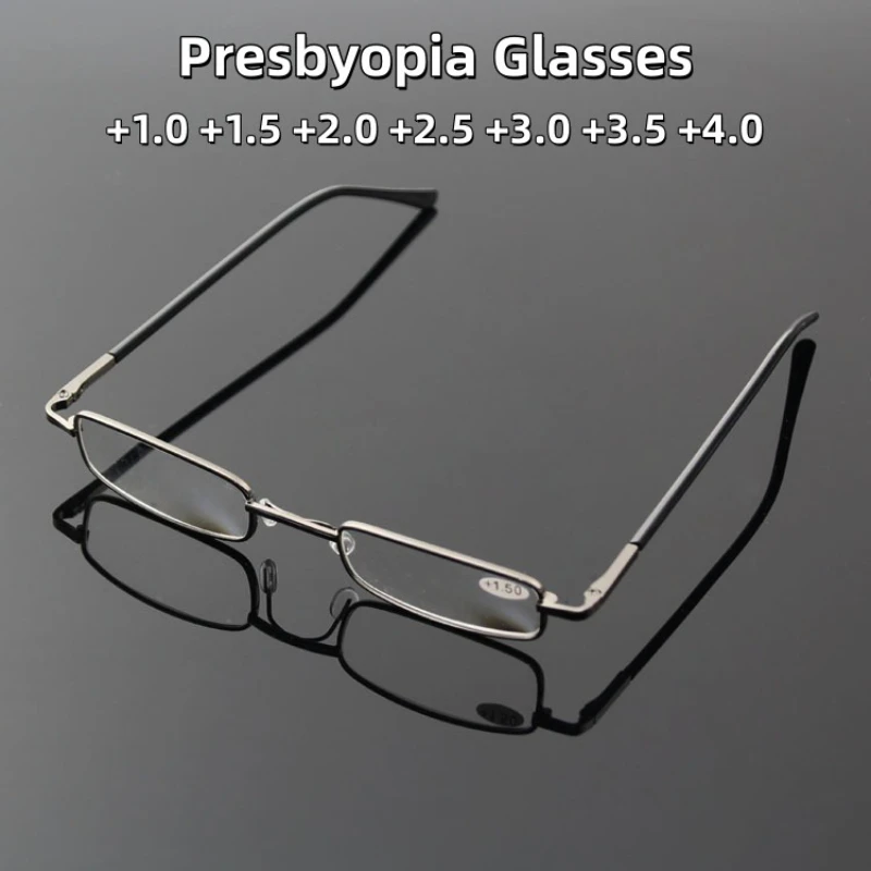

Ultra Lightweight Metal Square Presbyopia Glasses Men's Business Small Frame High-definition Anti Blue Light Glasses