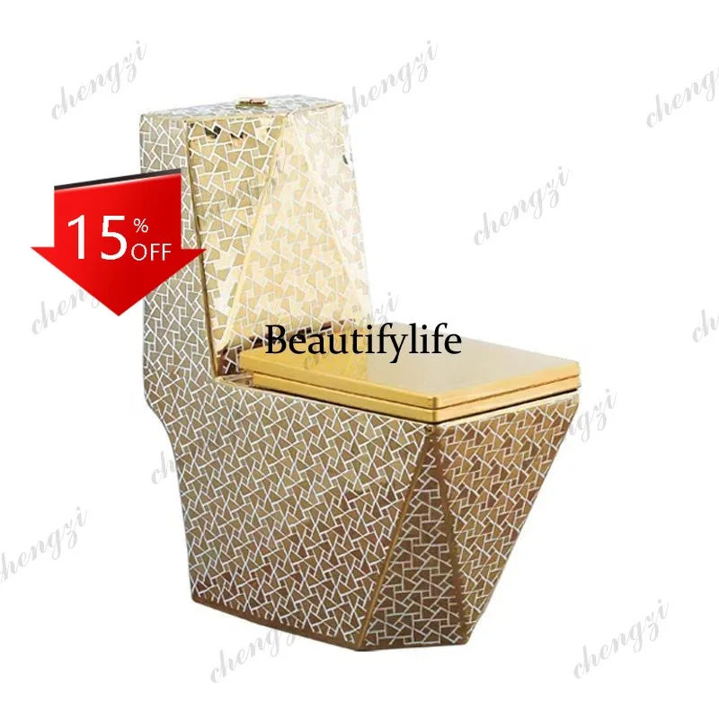 D80 Household flush gold ceramic toilet Siphon water-saving European hotel club toilet