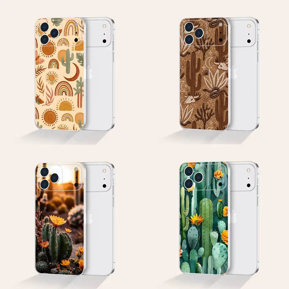 

Cactus Sand Sunset For iPhone 17,16,15,14,13,12,11 Pro,Max,Plus,X,XS,XR,SE4,E Mini Transparent Print Phone Case