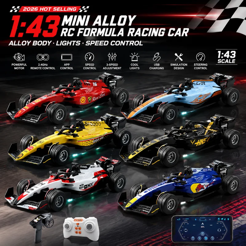 New 2026 Hot 1/43 Mini Formula Racing 2.4g Alloy Entry Level Drifting Of Racing Car Models Car Remote Control Car Toys Gift