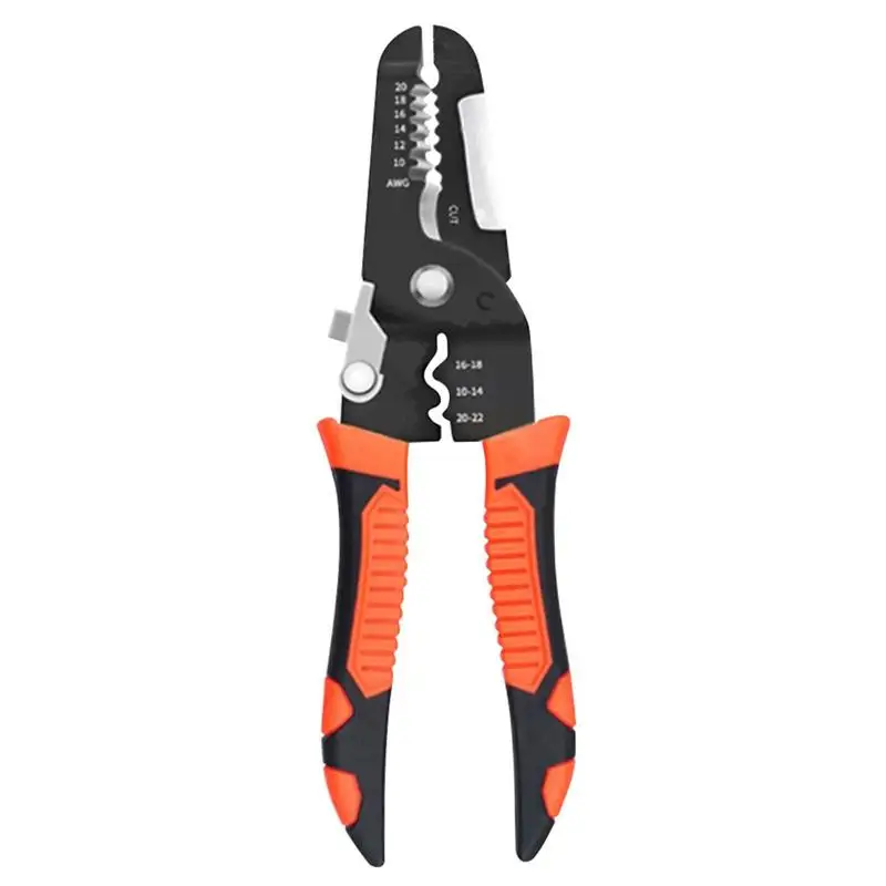 Stripping Crimping Pliers 7/8 Inch Wire Stripper Crimper With Non-slip Rubber Handle Electrician Peeling Network Cable Stripper