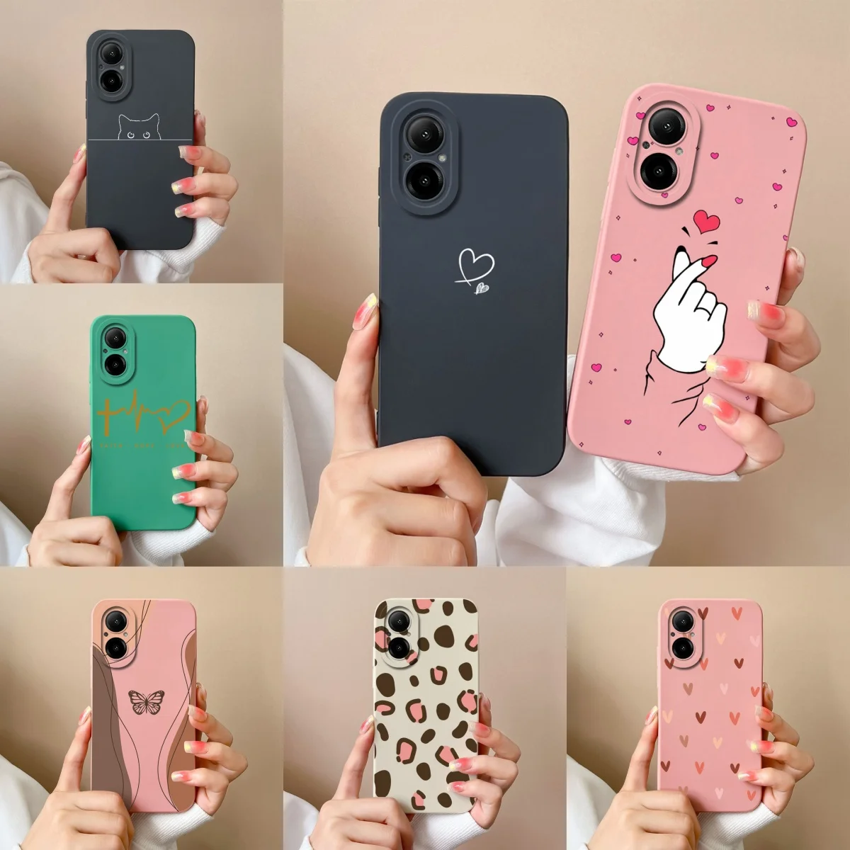 Fundas para Oppo Realme C67 4G colorido amor corazón líquido alta calidad suave Funda de teléfono para Oppo C67 Oppo Realme C 67 Coque Funda