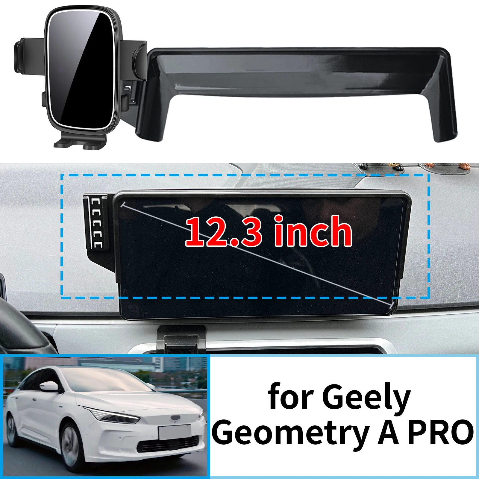 

fit for Geely Geometry A PRO Stable Clip-On Phone Holder​​ Mount Screen Base No Vibration​ Car accessoires