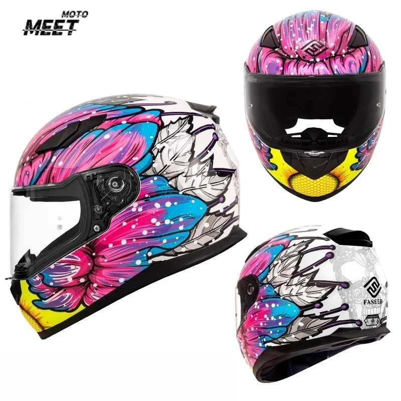 

For FASEED Motorcycle Helmets Cat Ear Capacete Moto Helmets Flip Up Moto Personality Full Face Motorbike Motocross Helmet