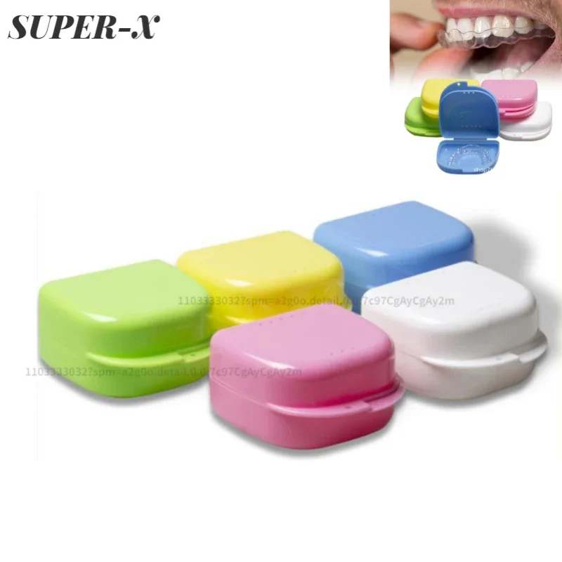 1PCS New Dental Retainer Denture Cleaning and Storage Container Dental Box, Denture Box Oral Storage Box Dental Supplies