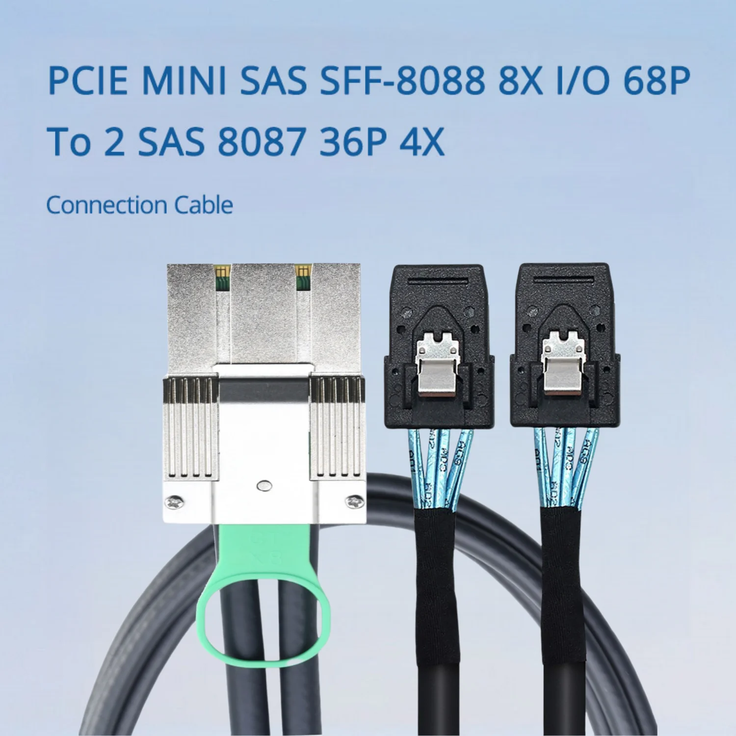 

PCIE MINI SAS SFF-8088 8X I/O 68P To 2 SAS 8087 36P 4X Cables Length Optional 0.5M 1M 2M