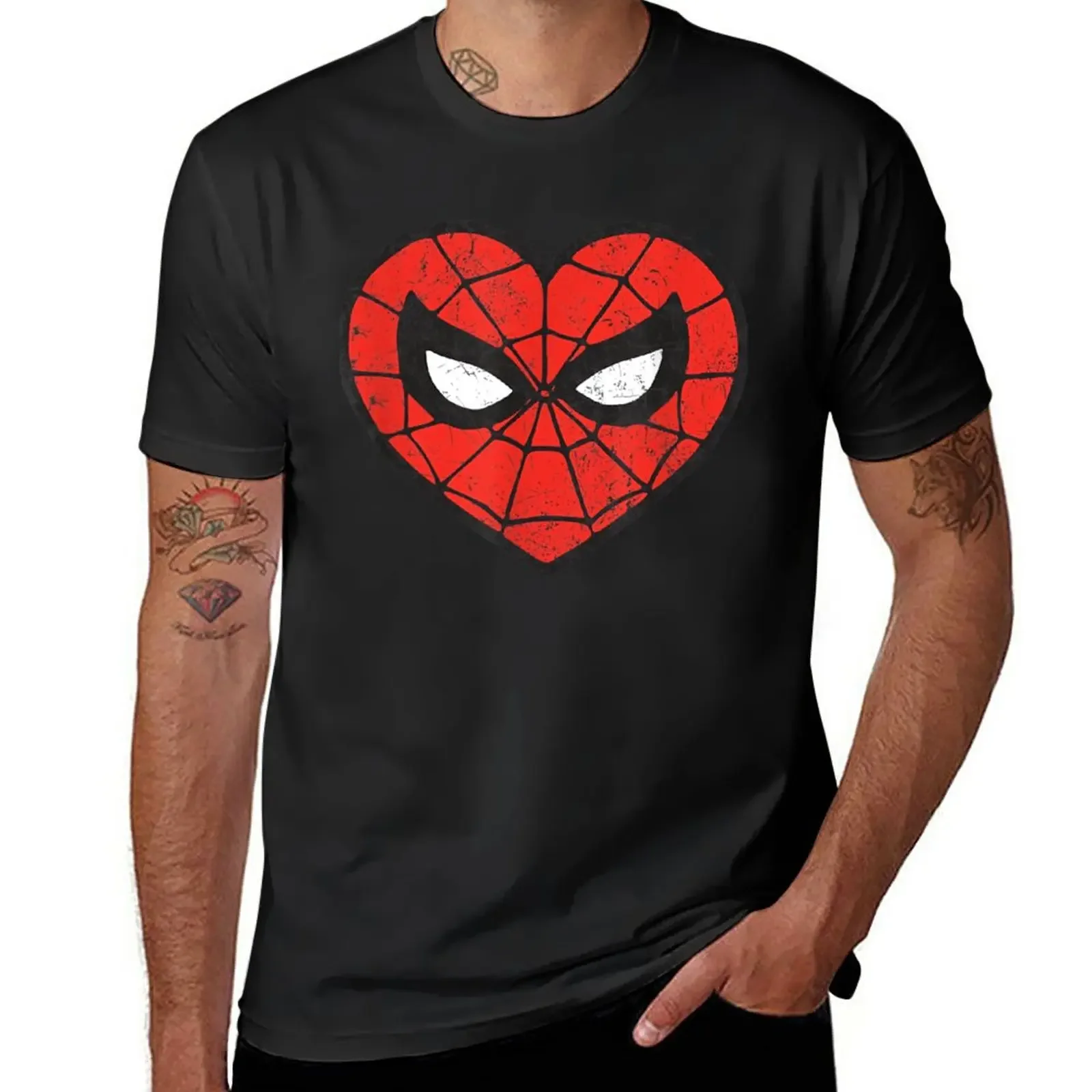 

New Spider Heart f29 T-Shirt vintage clothes T-shirt short custom for men pack Hot Sale Crewneck Round Neck Short Sleeve