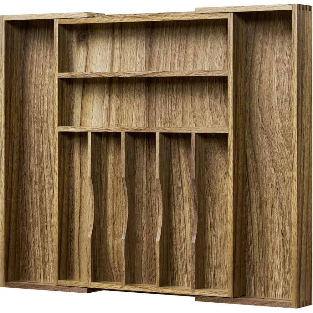 

Расширяемый органайзер для столовых приборов из дерева акации, лоток для столового серебра 13-20 для вилок, ложек, 7-9 отделений