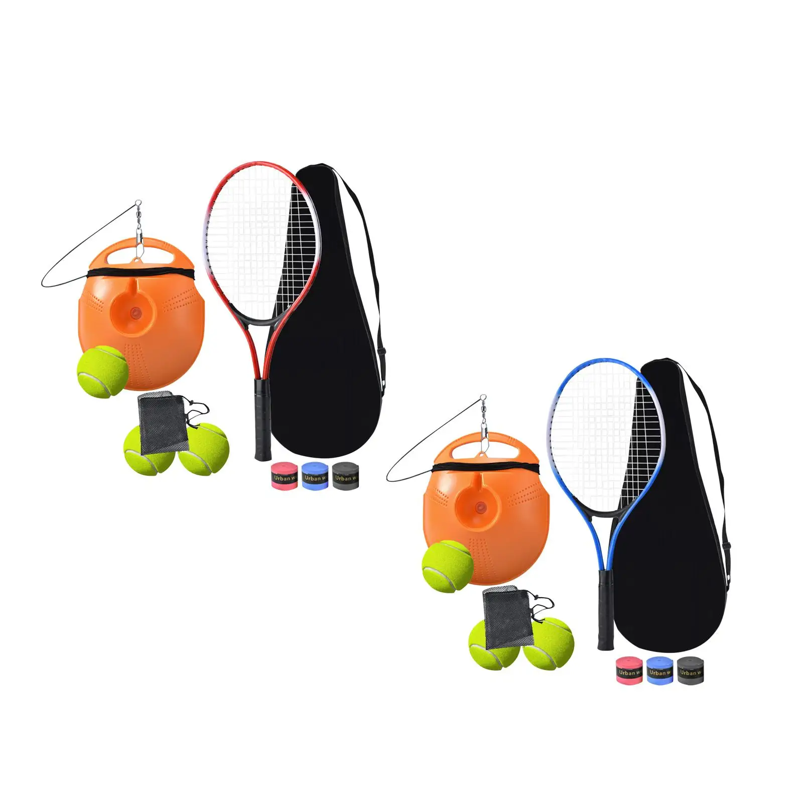 Solo Tennis Trainer Rebound Ball Portable Professional Backyard Tennis Training Device Self Practice for Kids Adults Women Men