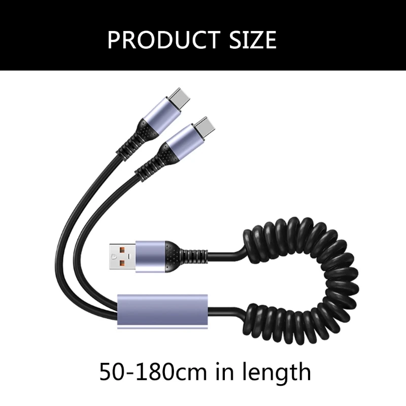 usb c tipo c carregador carro, usb para tipo c enrolado carregamento rápido para telefone tablet c